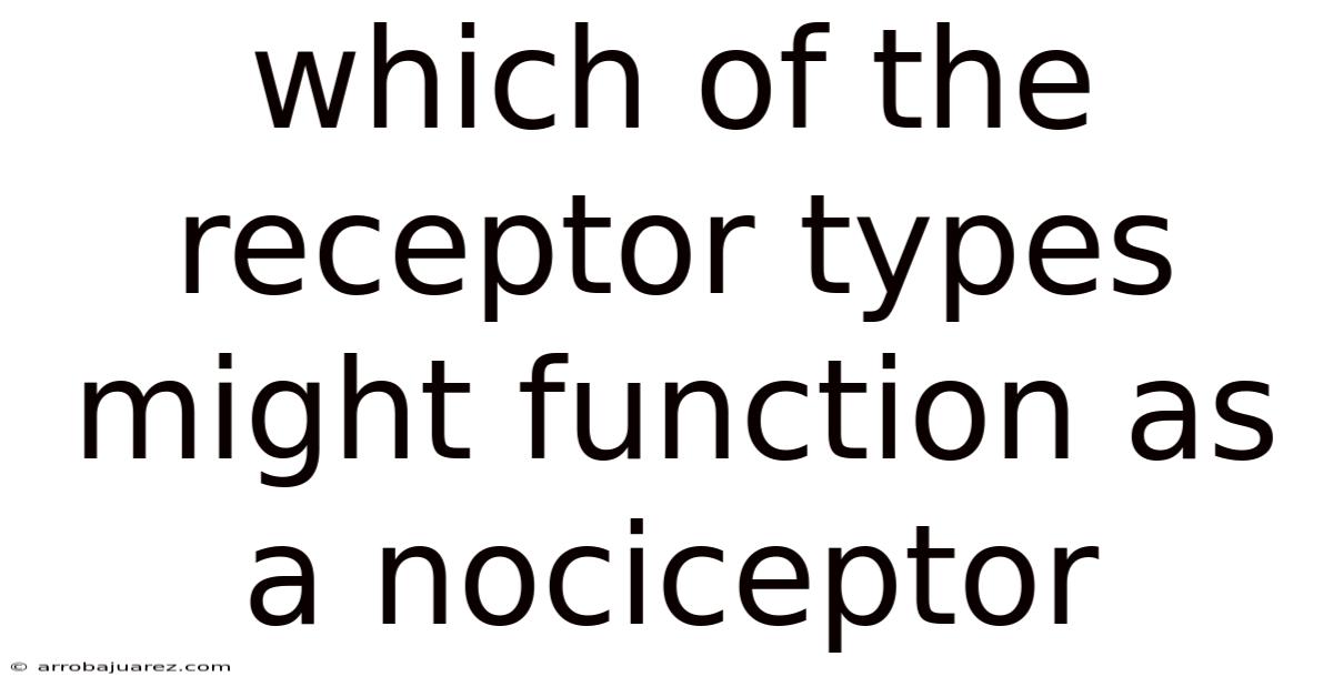 Which Of The Receptor Types Might Function As A Nociceptor