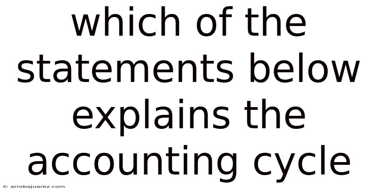 Which Of The Statements Below Explains The Accounting Cycle