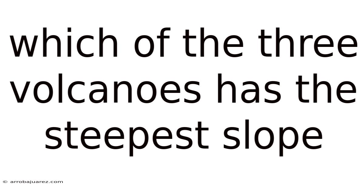 Which Of The Three Volcanoes Has The Steepest Slope