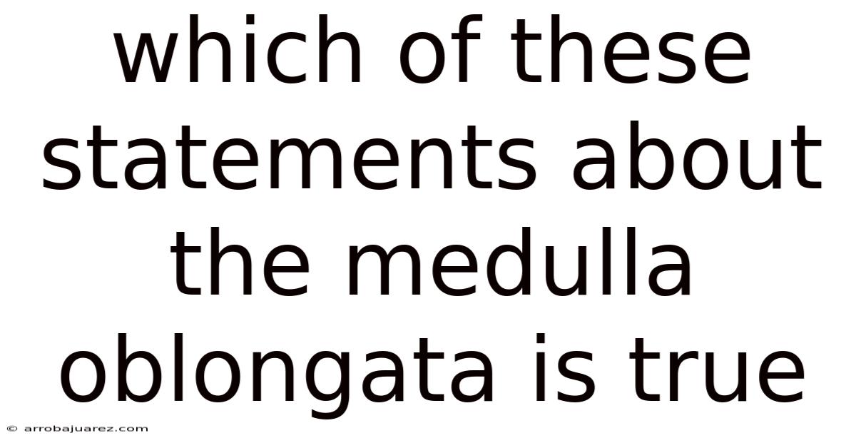 Which Of These Statements About The Medulla Oblongata Is True