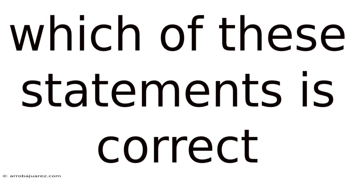 Which Of These Statements Is Correct