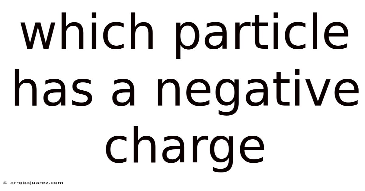 Which Particle Has A Negative Charge