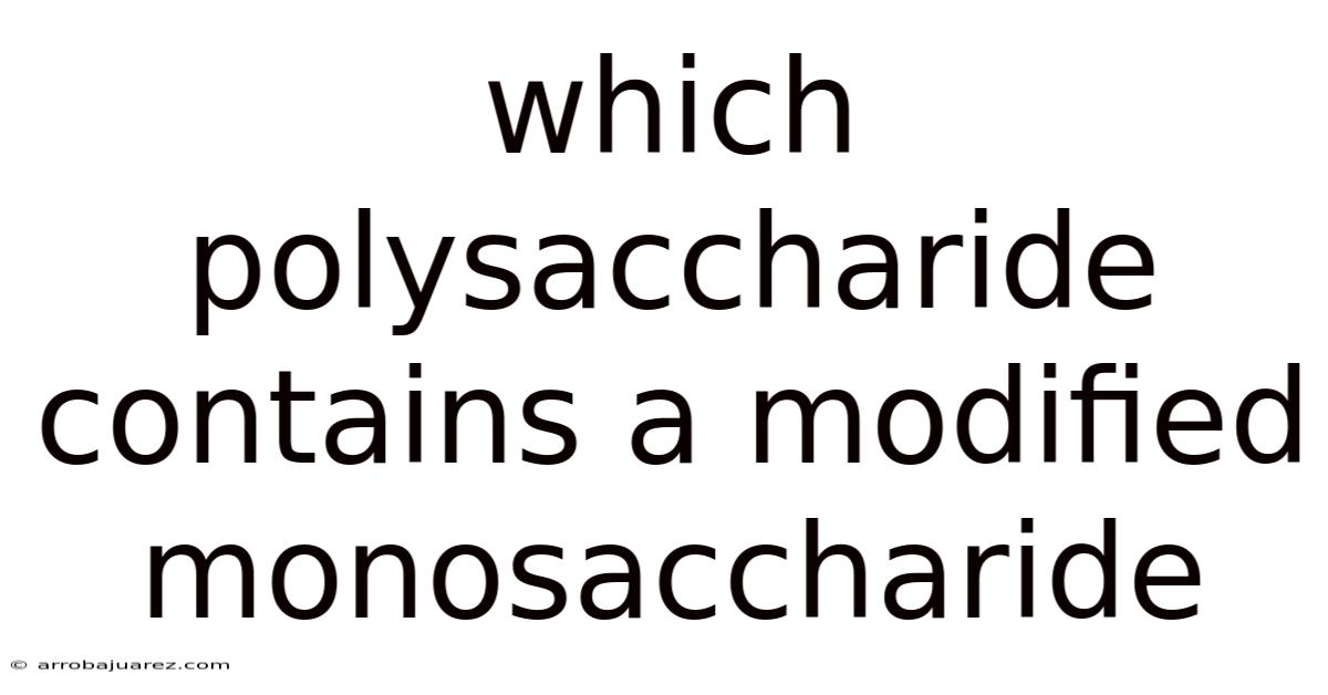Which Polysaccharide Contains A Modified Monosaccharide