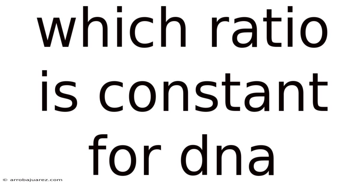 Which Ratio Is Constant For Dna