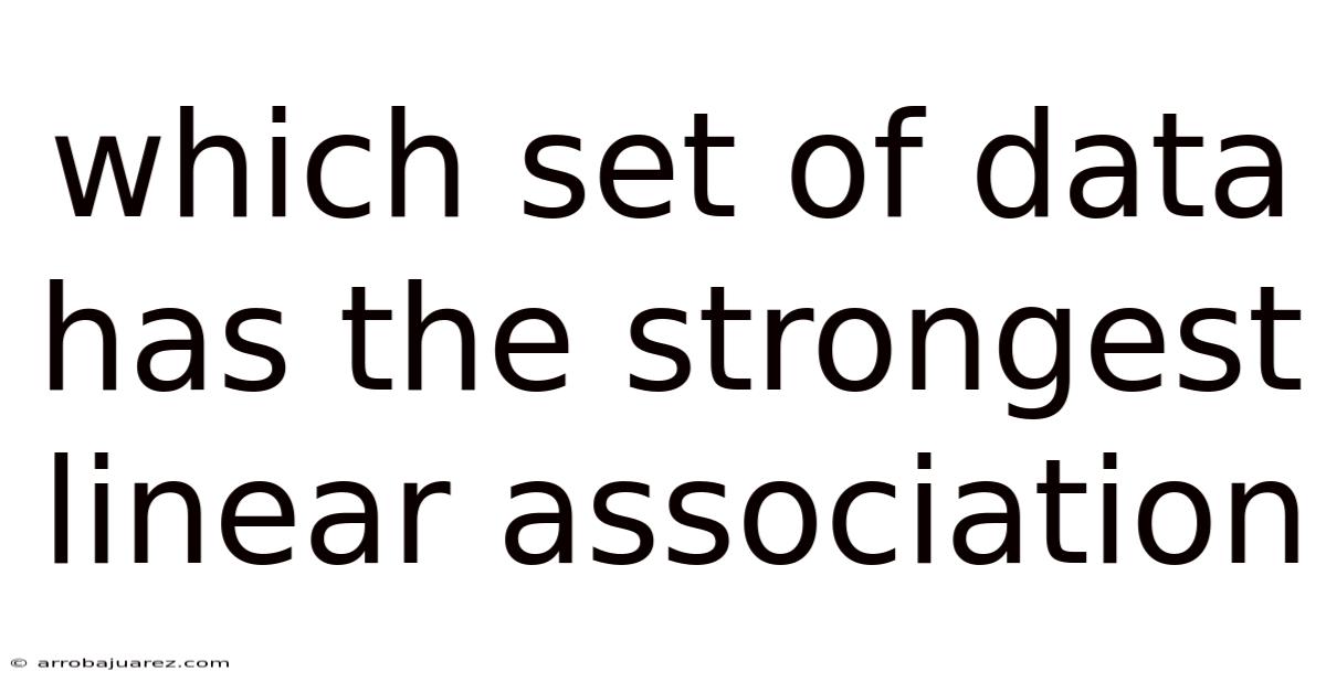 Which Set Of Data Has The Strongest Linear Association