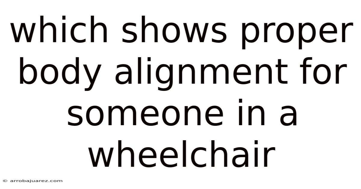 Which Shows Proper Body Alignment For Someone In A Wheelchair