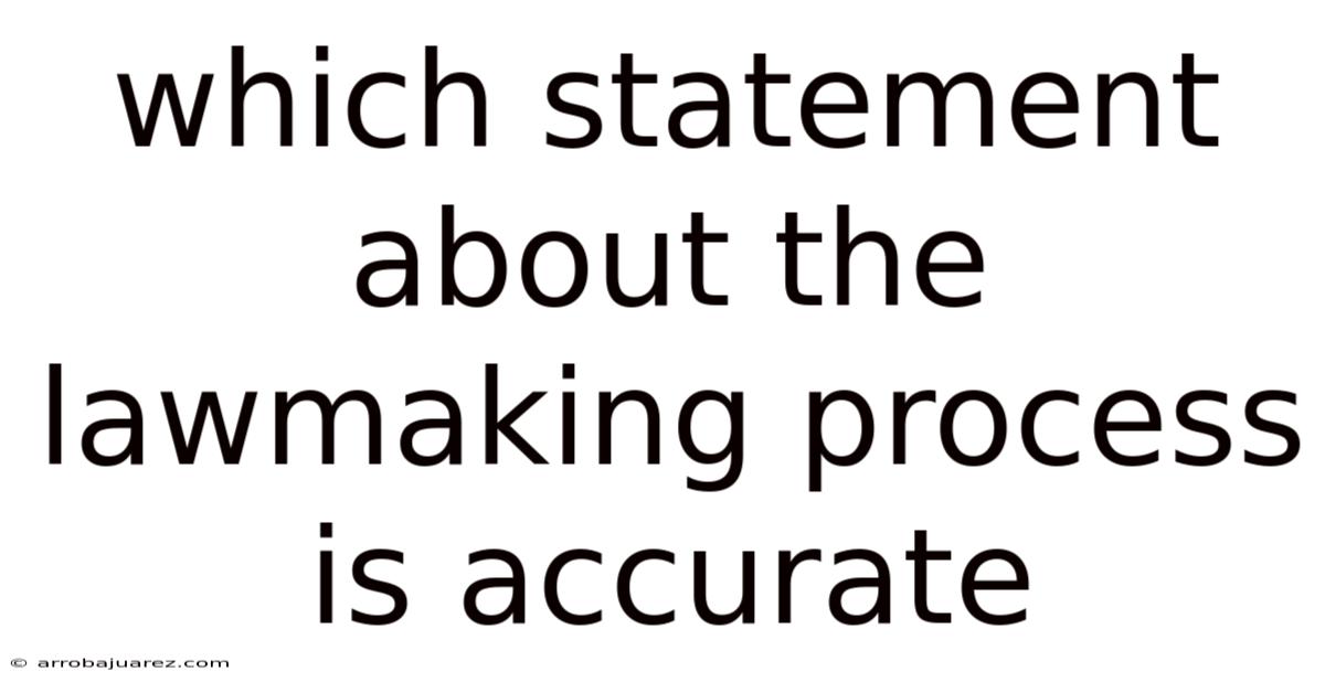 Which Statement About The Lawmaking Process Is Accurate