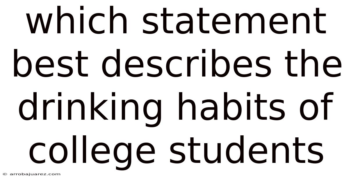 Which Statement Best Describes The Drinking Habits Of College Students