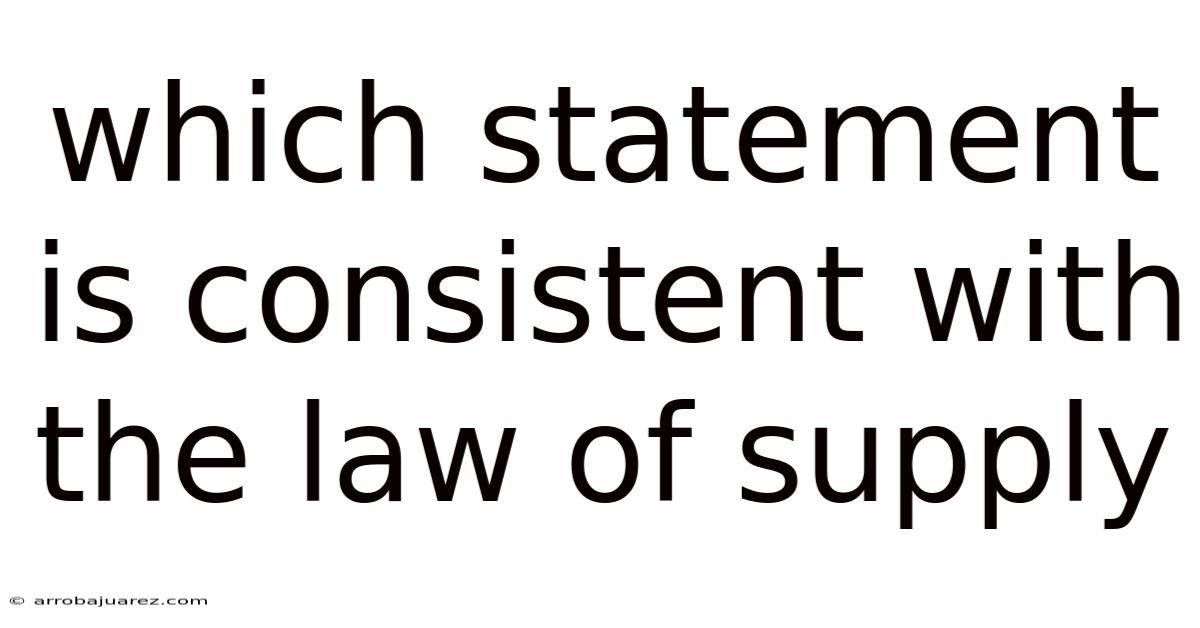 Which Statement Is Consistent With The Law Of Supply