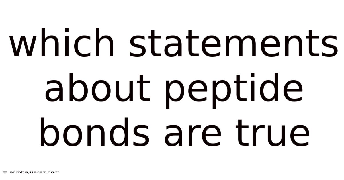 Which Statements About Peptide Bonds Are True