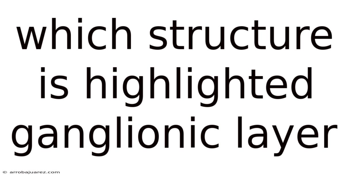 Which Structure Is Highlighted Ganglionic Layer