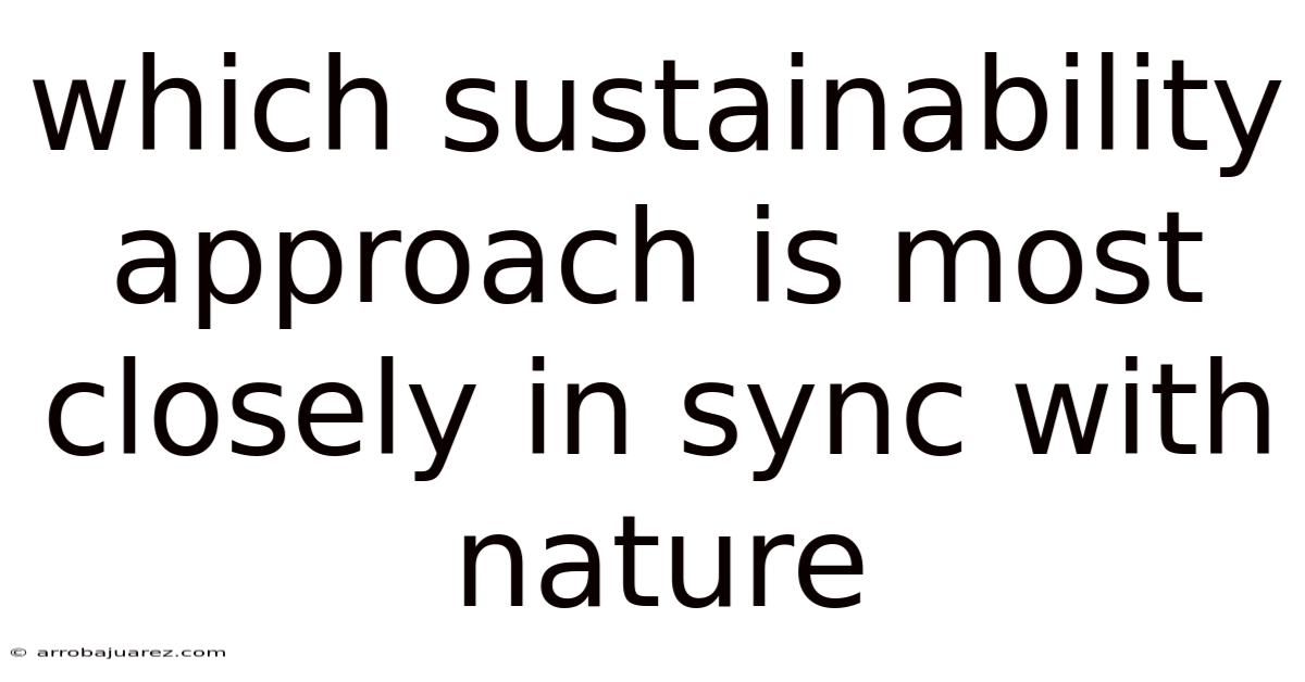 Which Sustainability Approach Is Most Closely In Sync With Nature