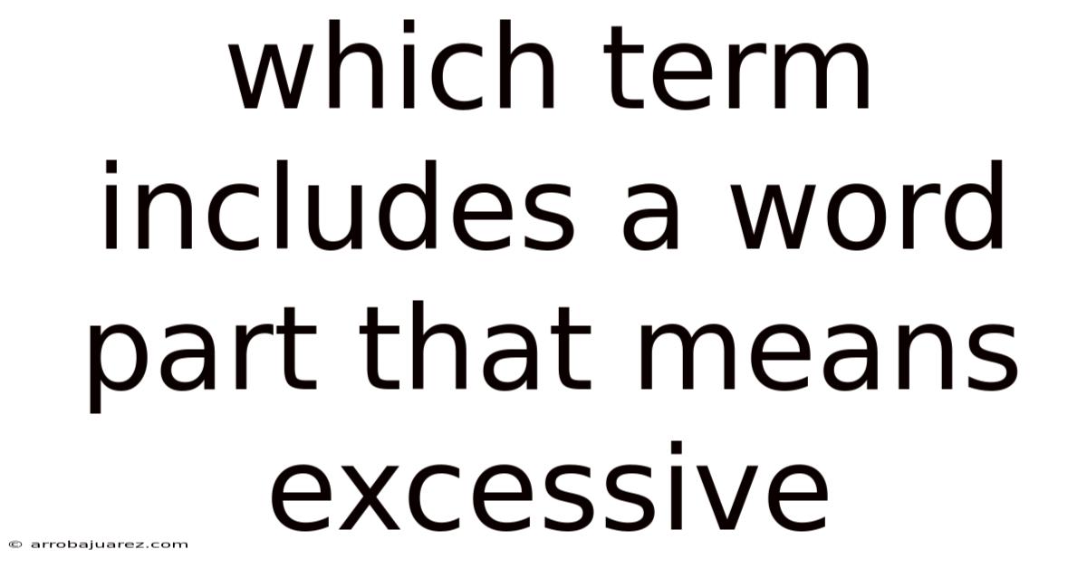Which Term Includes A Word Part That Means Excessive