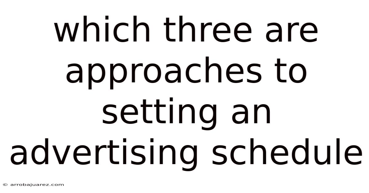 Which Three Are Approaches To Setting An Advertising Schedule