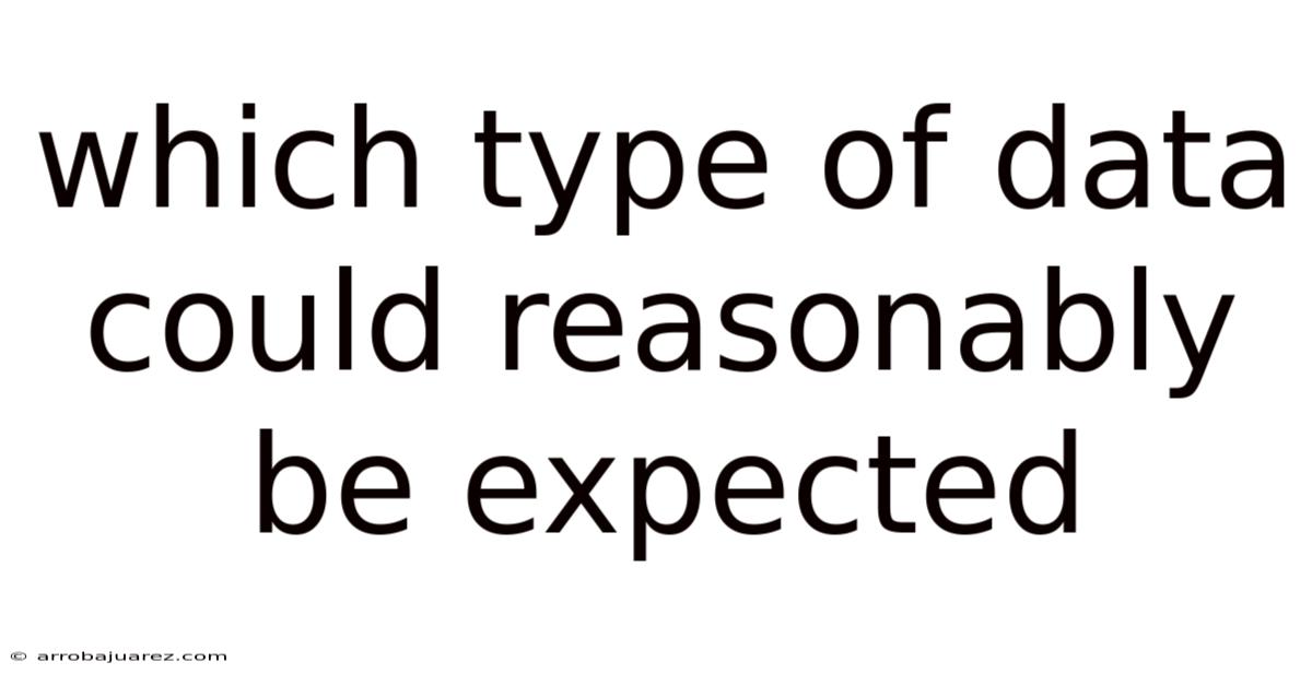 Which Type Of Data Could Reasonably Be Expected