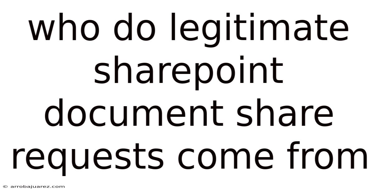 Who Do Legitimate Sharepoint Document Share Requests Come From