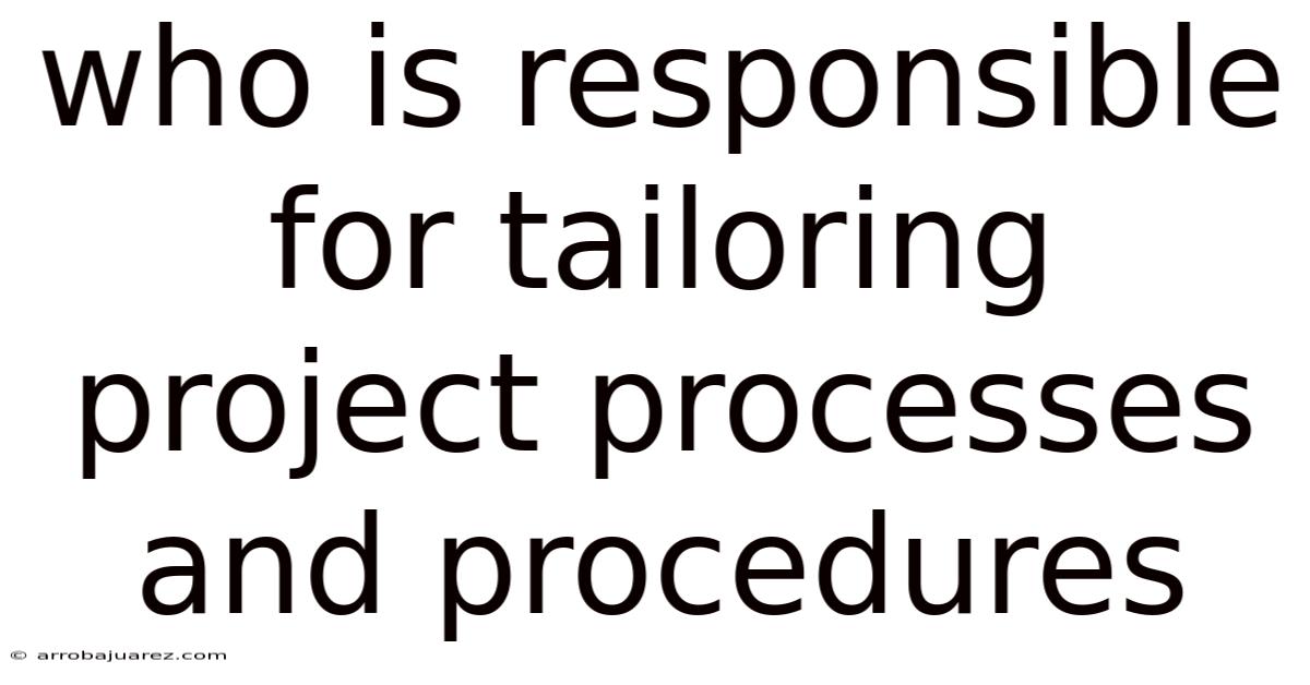 Who Is Responsible For Tailoring Project Processes And Procedures