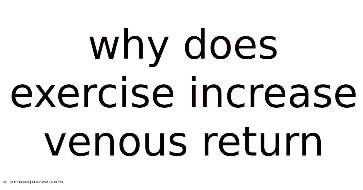 Why Does Exercise Increase Venous Return
