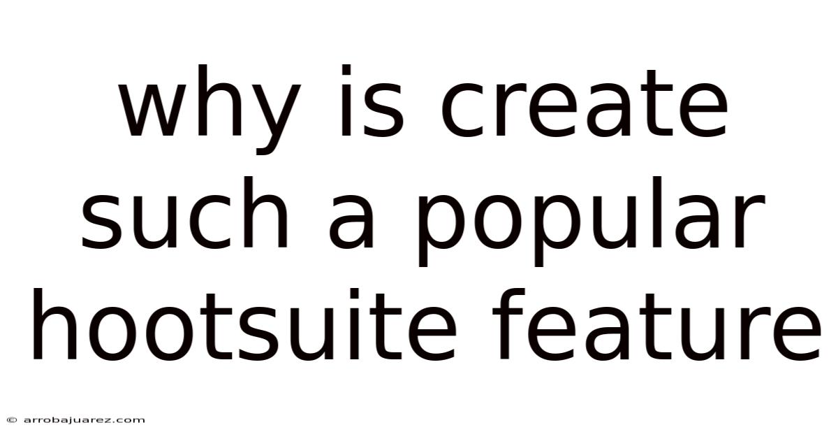 Why Is Create Such A Popular Hootsuite Feature