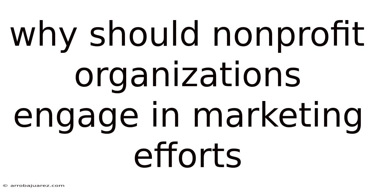 Why Should Nonprofit Organizations Engage In Marketing Efforts