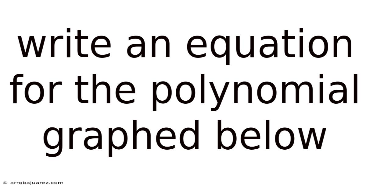 Write An Equation For The Polynomial Graphed Below