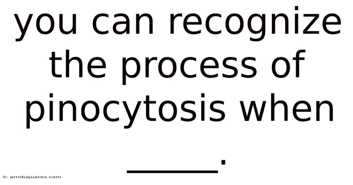You Can Recognize The Process Of Pinocytosis When _____.