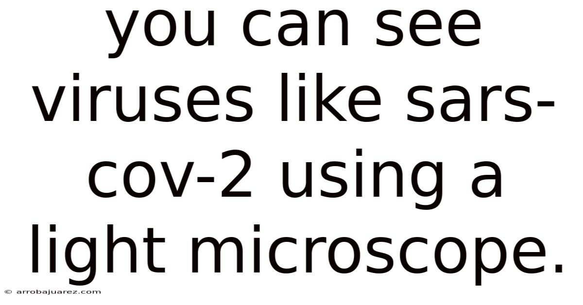 You Can See Viruses Like Sars-cov-2 Using A Light Microscope.