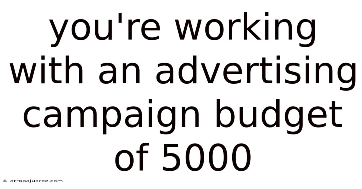 You're Working With An Advertising Campaign Budget Of 5000