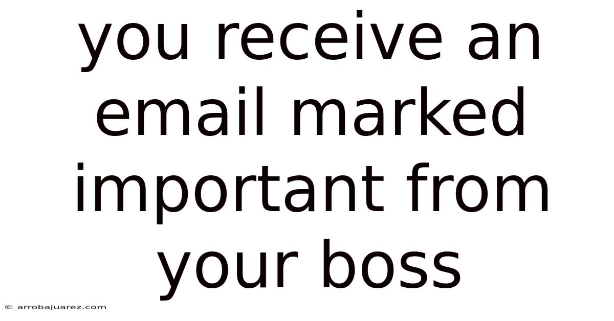 You Receive An Email Marked Important From Your Boss