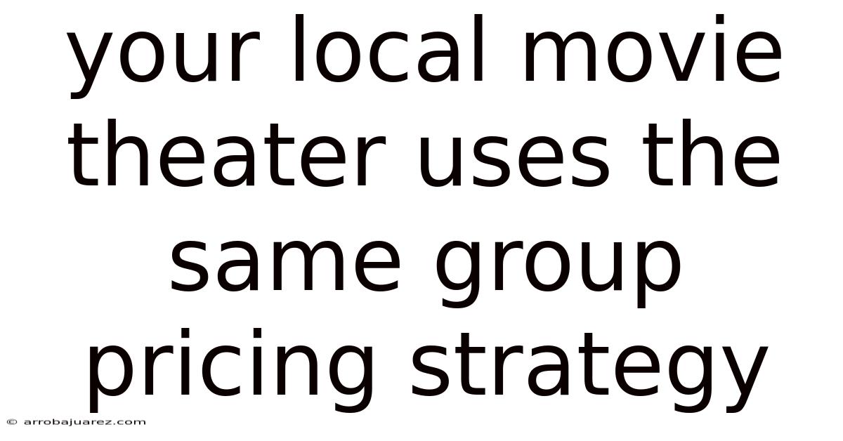 Your Local Movie Theater Uses The Same Group Pricing Strategy